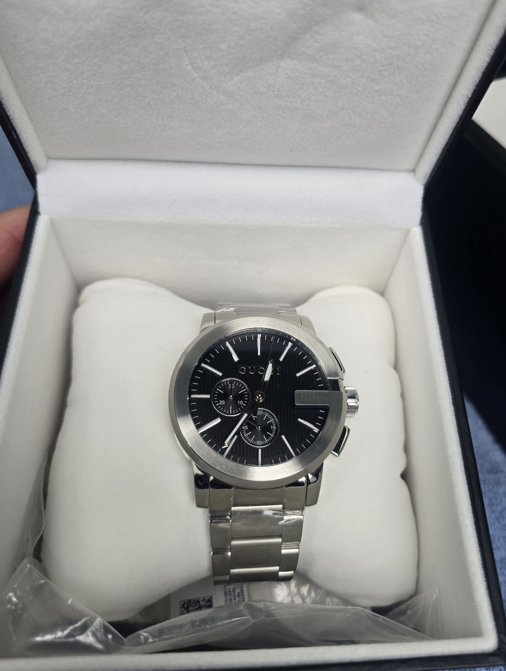 Gucci G-Chrono Silver Stainless Steel Chronograph Watch with Black Dial - Picture 2 of 7